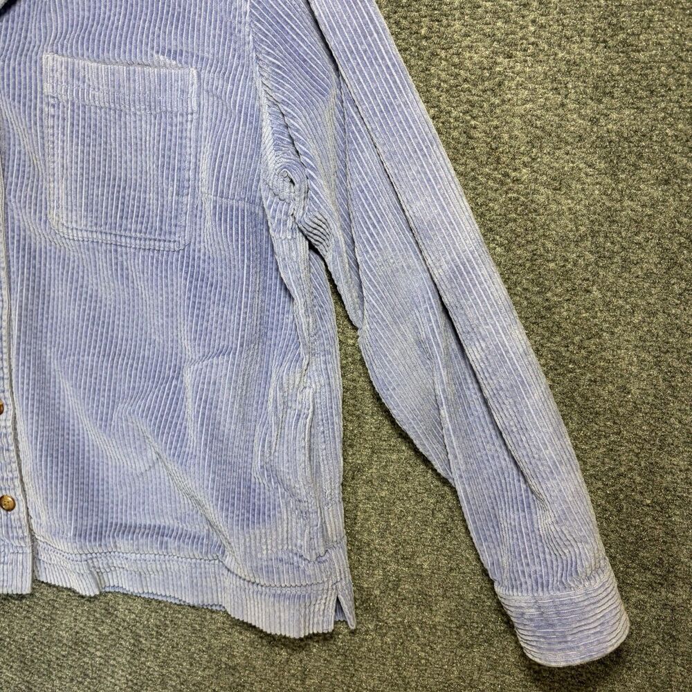 LL Bean Corduroy Shacket Jacket L blue Cabin core Cozy Soft Chore Shirt - Picture 4 of 12
